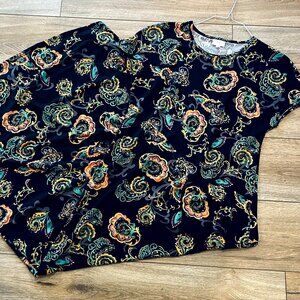 LuLaRoe Womens Sz Small Maxi Dress Black w Multicolored Floral Print NWOT